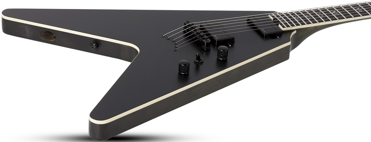 Schecter V-1 SLS Elite Evil Twin - Satin Black (1346)