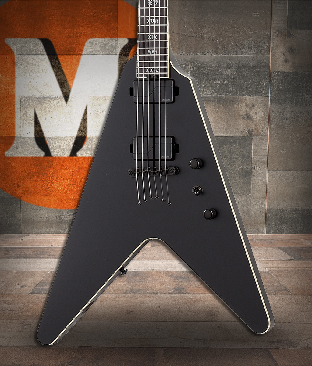 Schecter V-1 SLS Elite Evil Twin - Satin Black (1346)