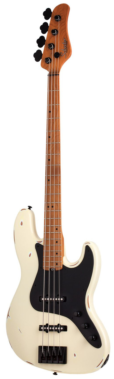 Schecter J-4 Sixx Electric Bass Guitar - Worn Ivory (355) | Musician Madness