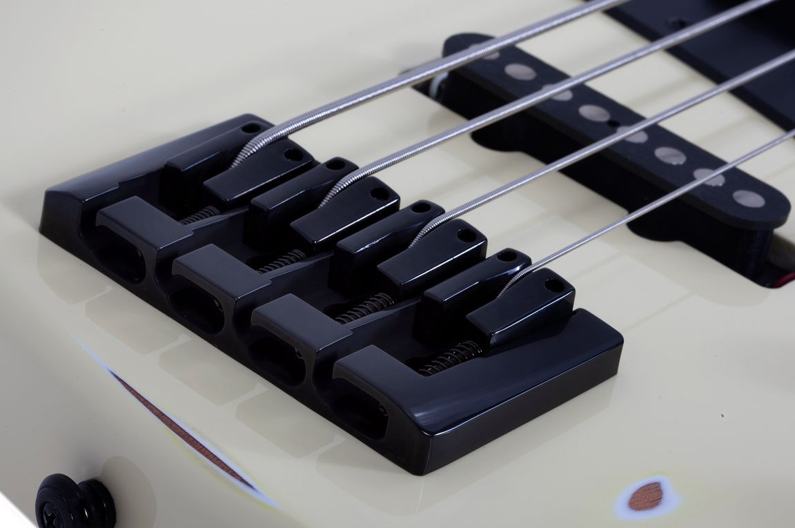 Schecter J-4 Sixx Electric Bass Guitar - Worn Ivory (355) | Musician Madness