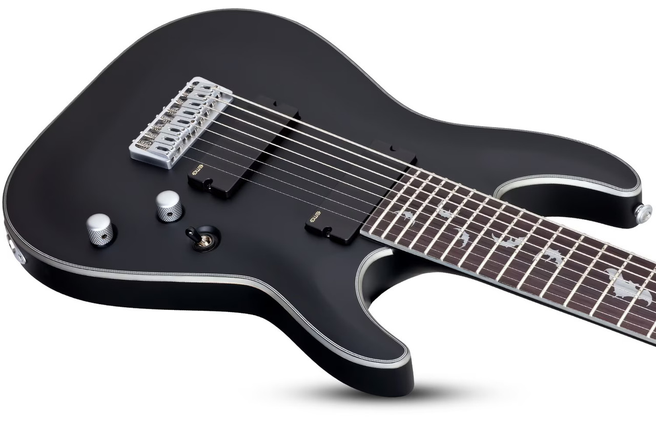 Schecter Damien Platinum-8 Electric Guitar - Satin Black (1187) | Musician Madness