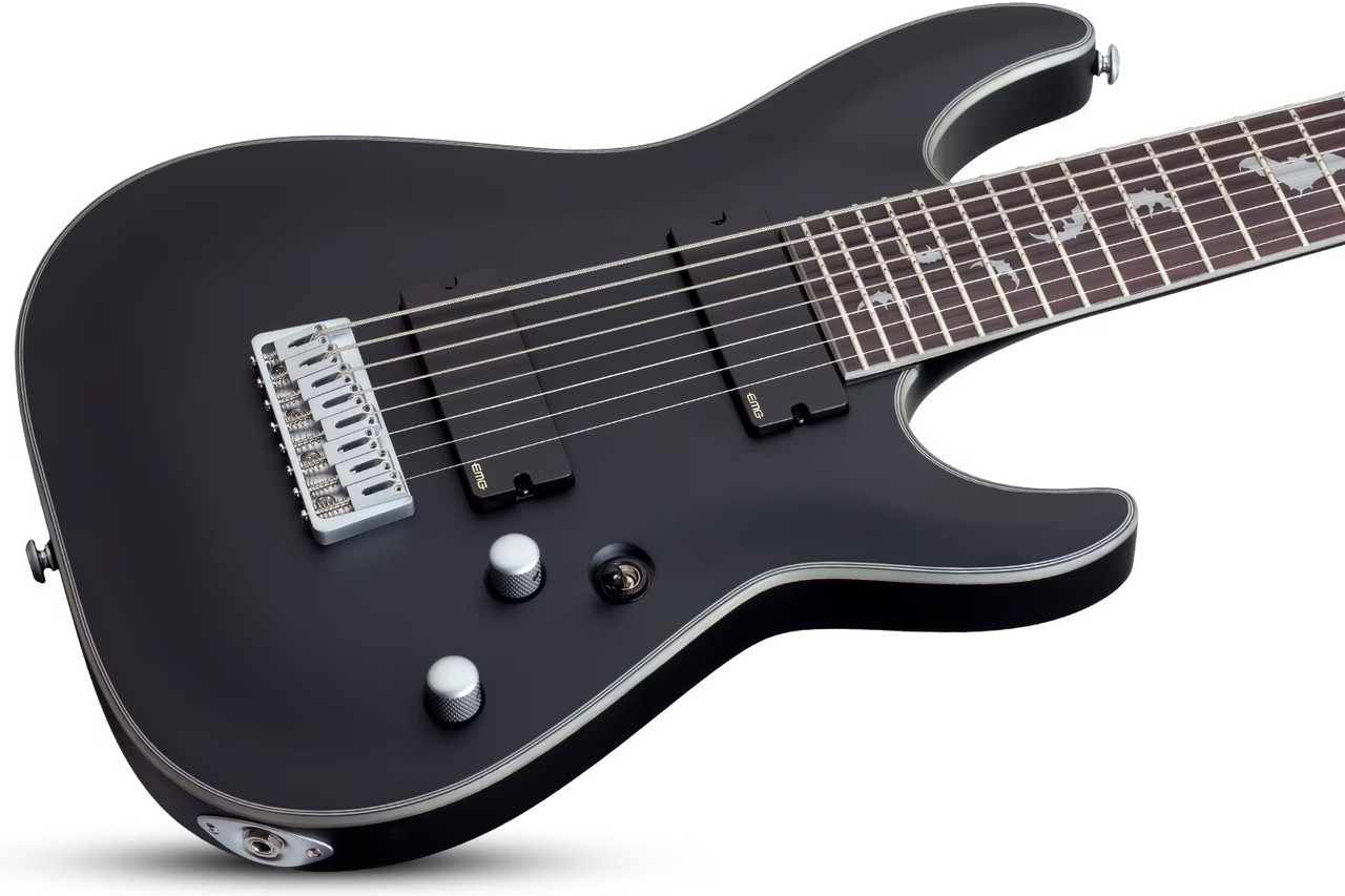 Schecter Damien Platinum-8 Electric Guitar - Satin Black (1187) | Musician Madness