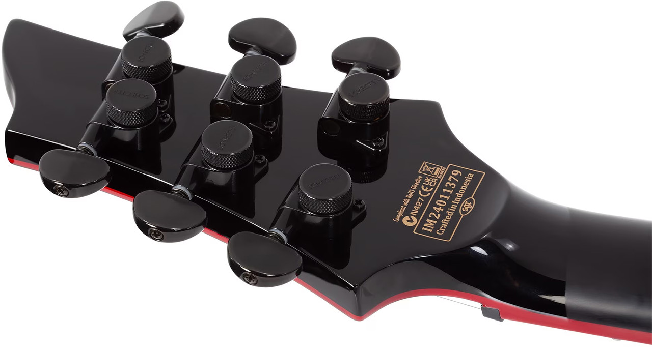 Schecter Sunset-6 Red Dawn Electric Guitar - Gloss Black (3890) | Musician Madness