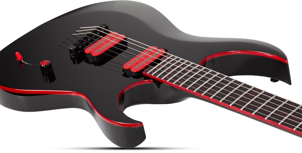 Schecter Sunset-6 Red Dawn Electric Guitar - Gloss Black (3890) | Musician Madness