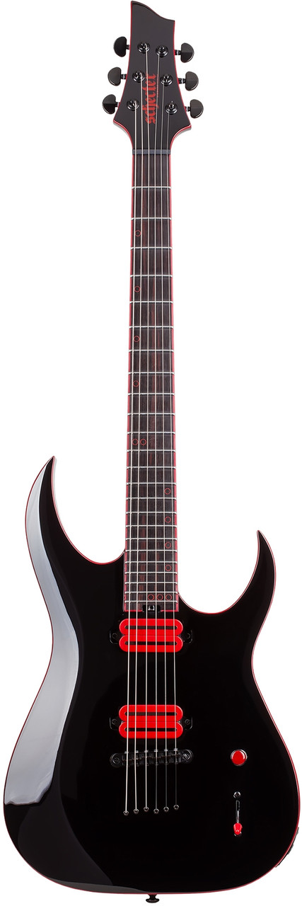 Schecter Sunset-6 Red Dawn Electric Guitar - Gloss Black (3890) | Musician Madness