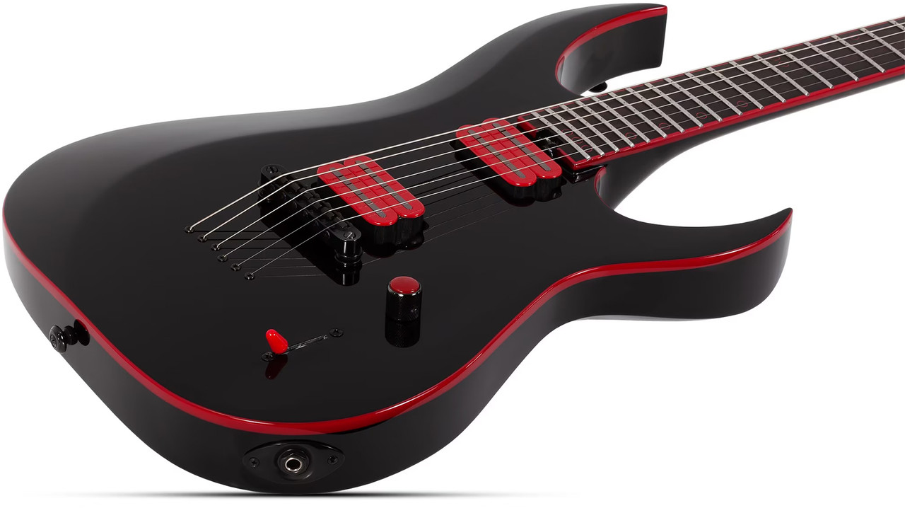 Schecter Sunset-6 Red Dawn Electric Guitar - Gloss Black (3890) | Musician Madness
