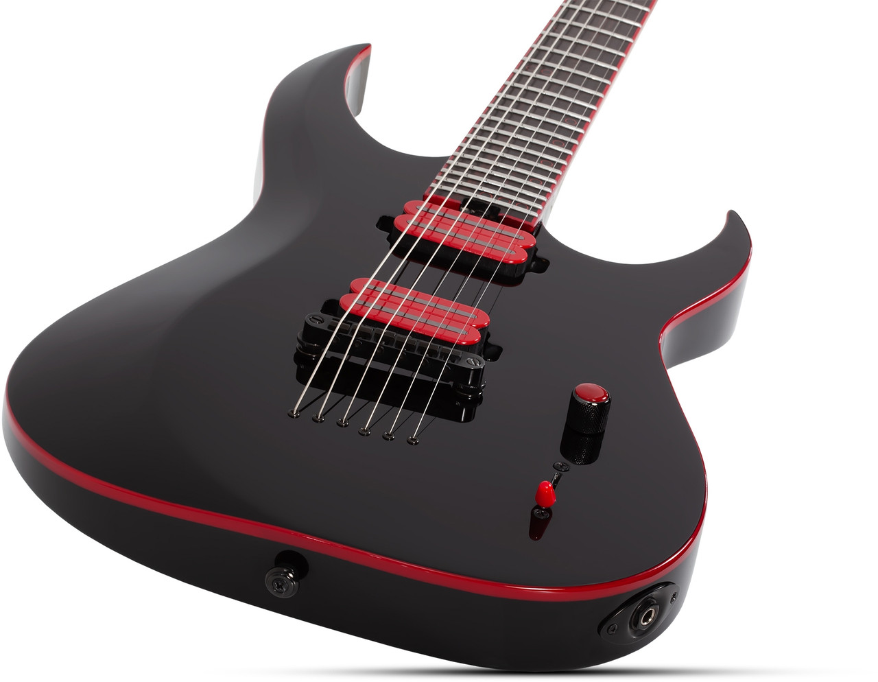 Schecter Sunset-6 Red Dawn Electric Guitar - Gloss Black (3890) | Musician Madness