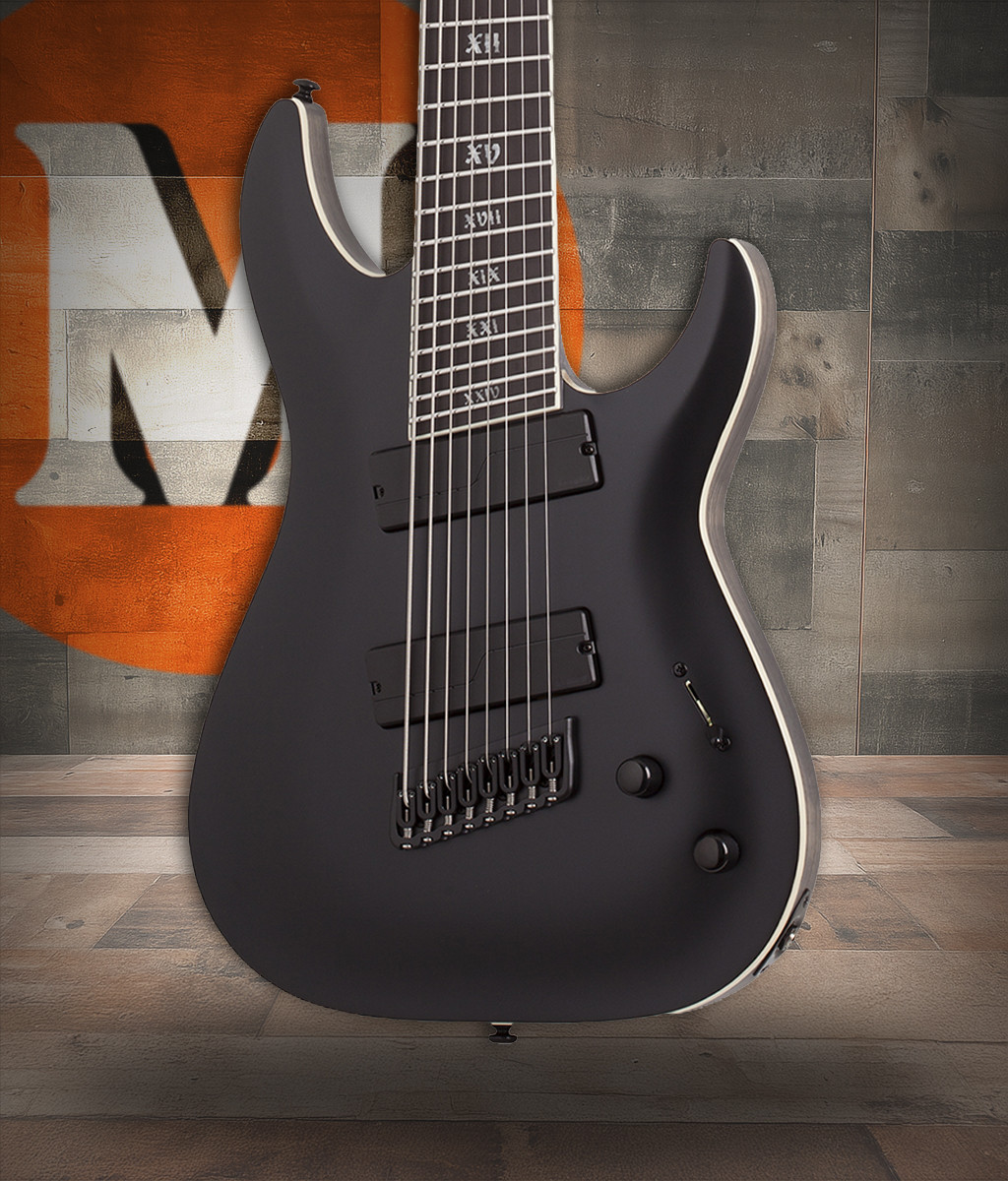 Schecter C-8 MS SLS Elite Evil Twin - Satin Black (1368