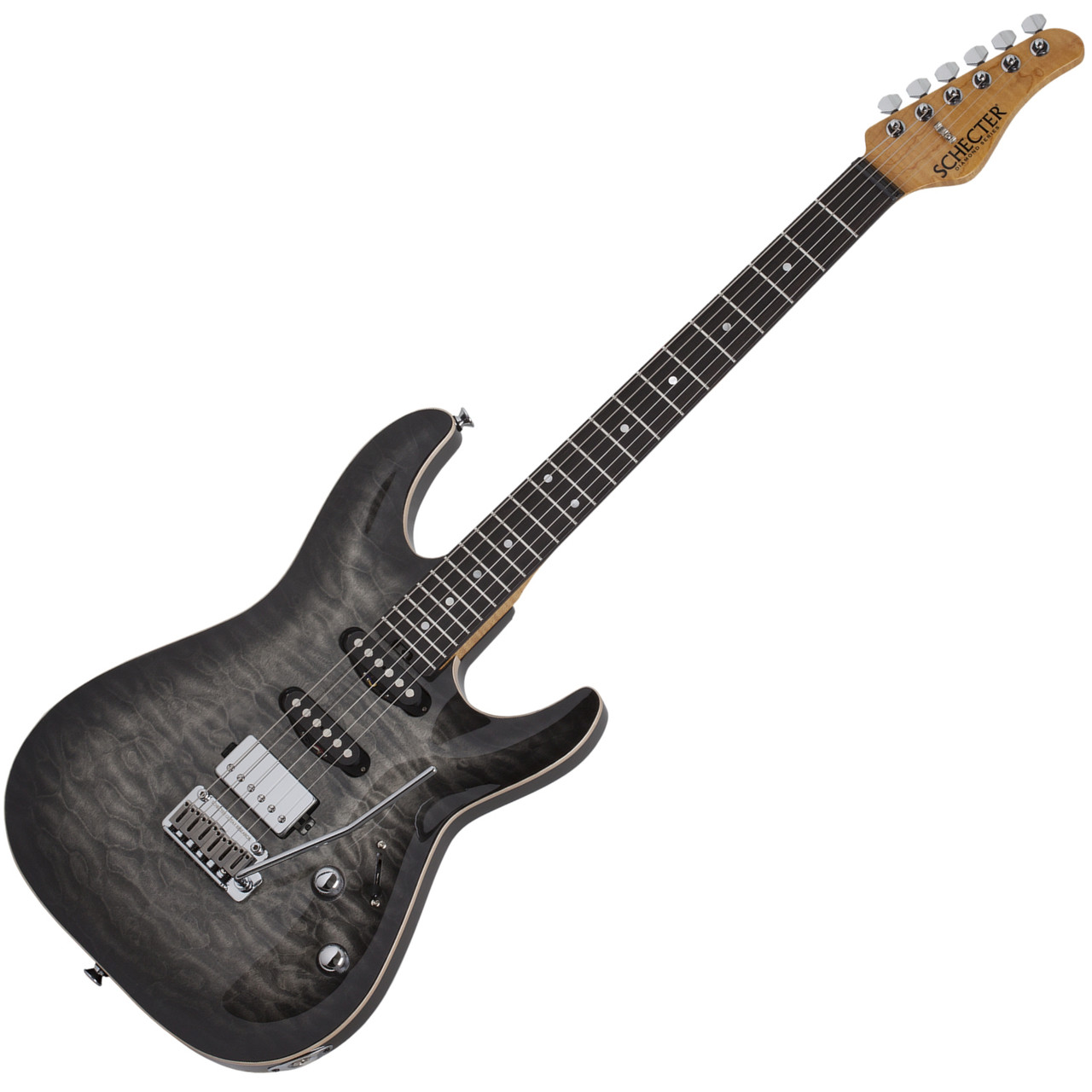 Schecter California Classic Electric Guitar w/ Case - Charcoal Burst (7302)