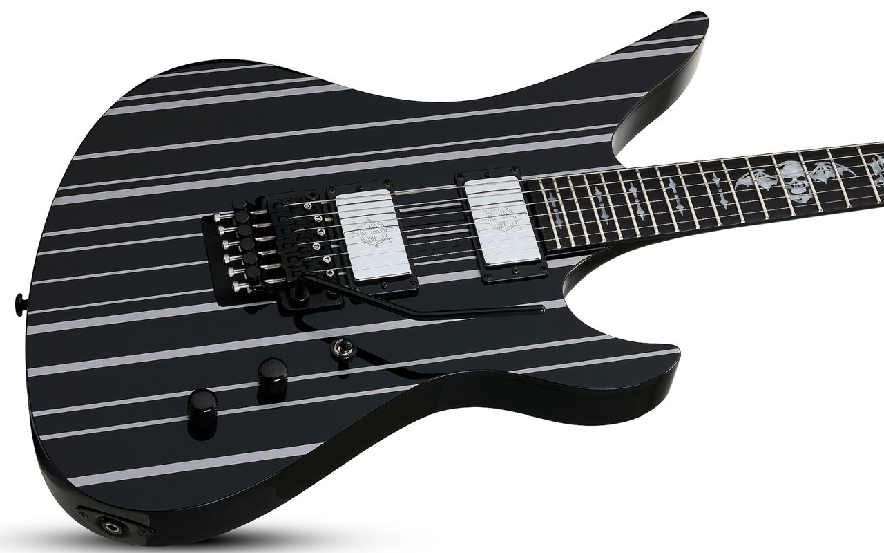 Schecter Synyster Custom - Gloss Black with Silver Pinstripes (1740) | Musician Madness