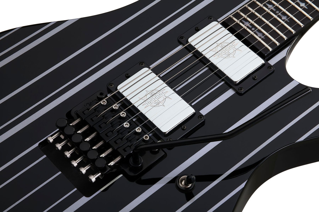 Schecter Synyster Custom - Gloss Black with Silver Pinstripes (1740) | Musician Madness