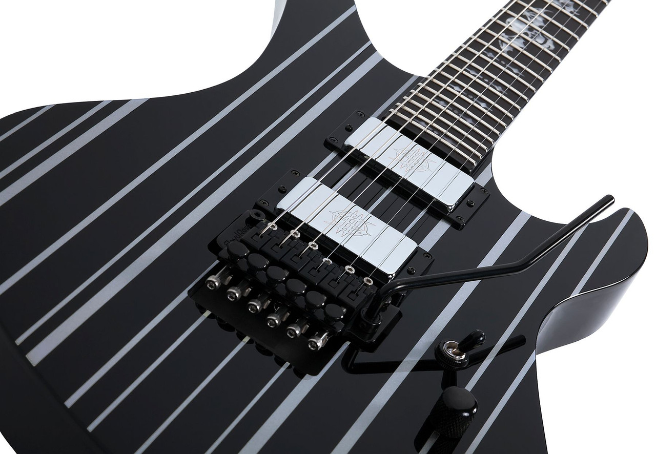 Schecter Synyster Custom - Gloss Black with Silver Pinstripes (1740) | Musician Madness