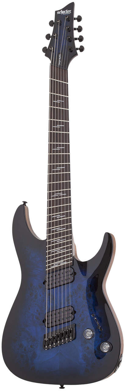 Schecter Omen Elite-7 MS - See-Thru Blue Burst (2464) | Musician Madness