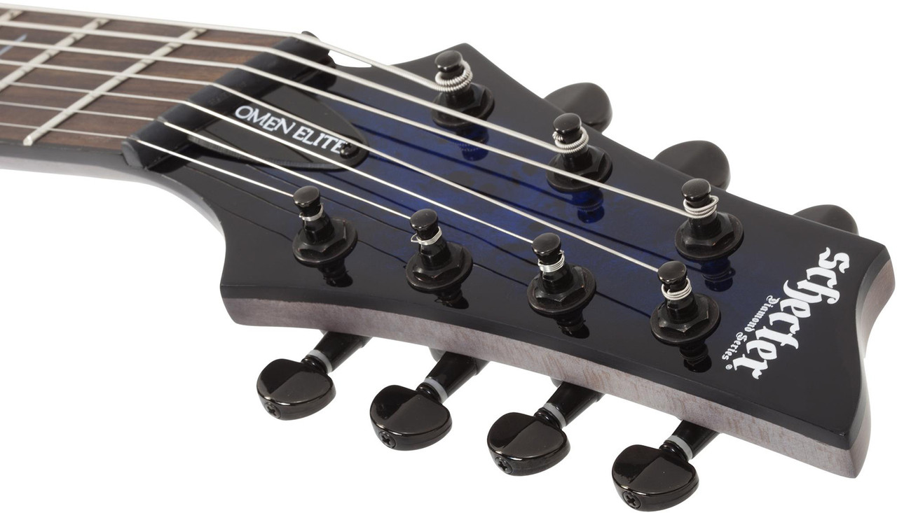 Schecter Omen Elite-7 MS - See-Thru Blue Burst (2464) | Musician Madness