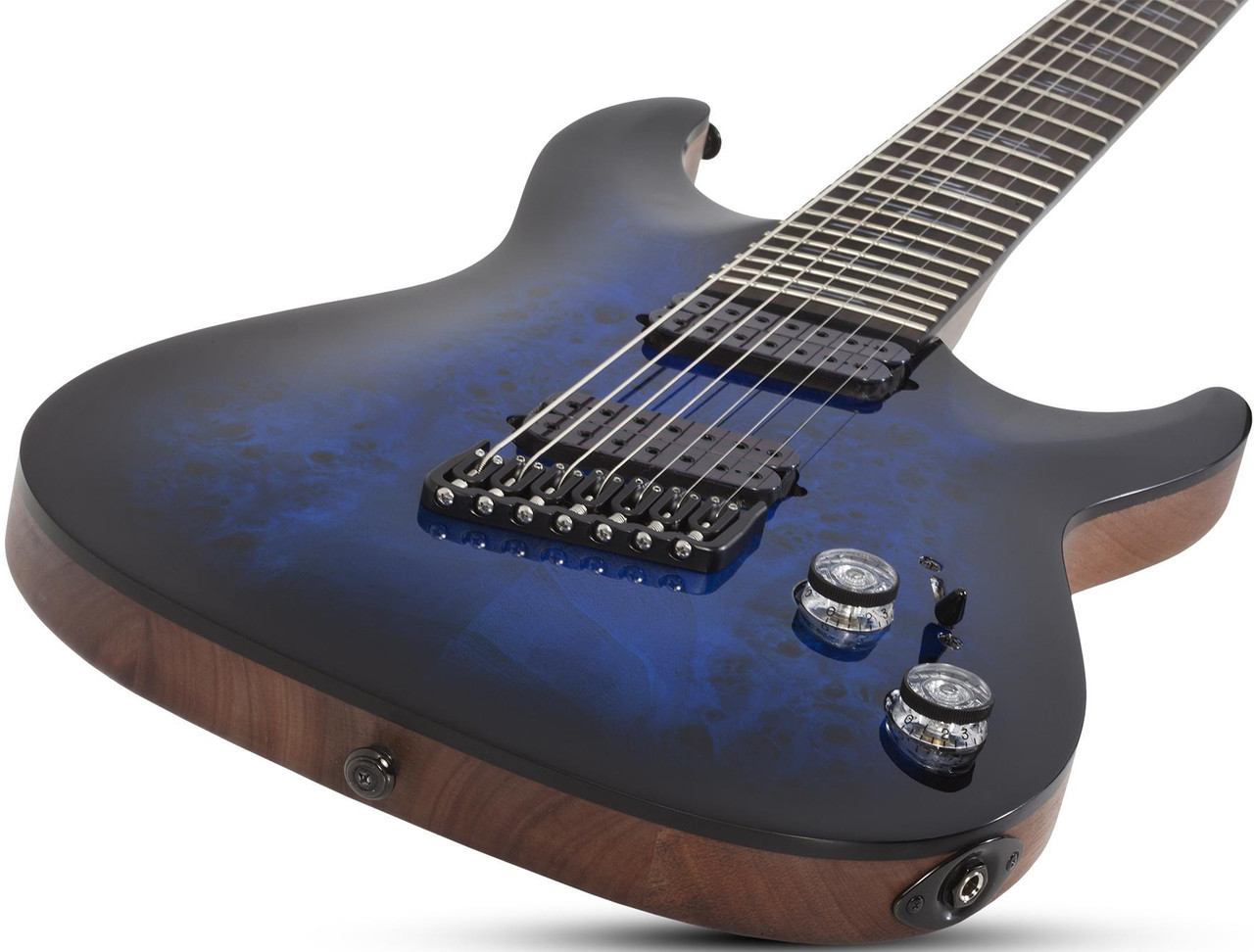 Schecter Omen Elite-7 MS - See-Thru Blue Burst (2464) | Musician Madness