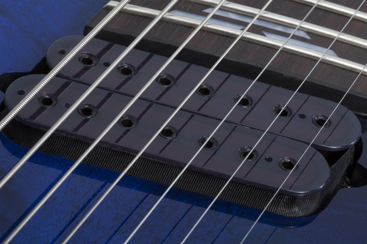 Schecter Omen Elite-7 MS - See-Thru Blue Burst (2464) | Musician Madness