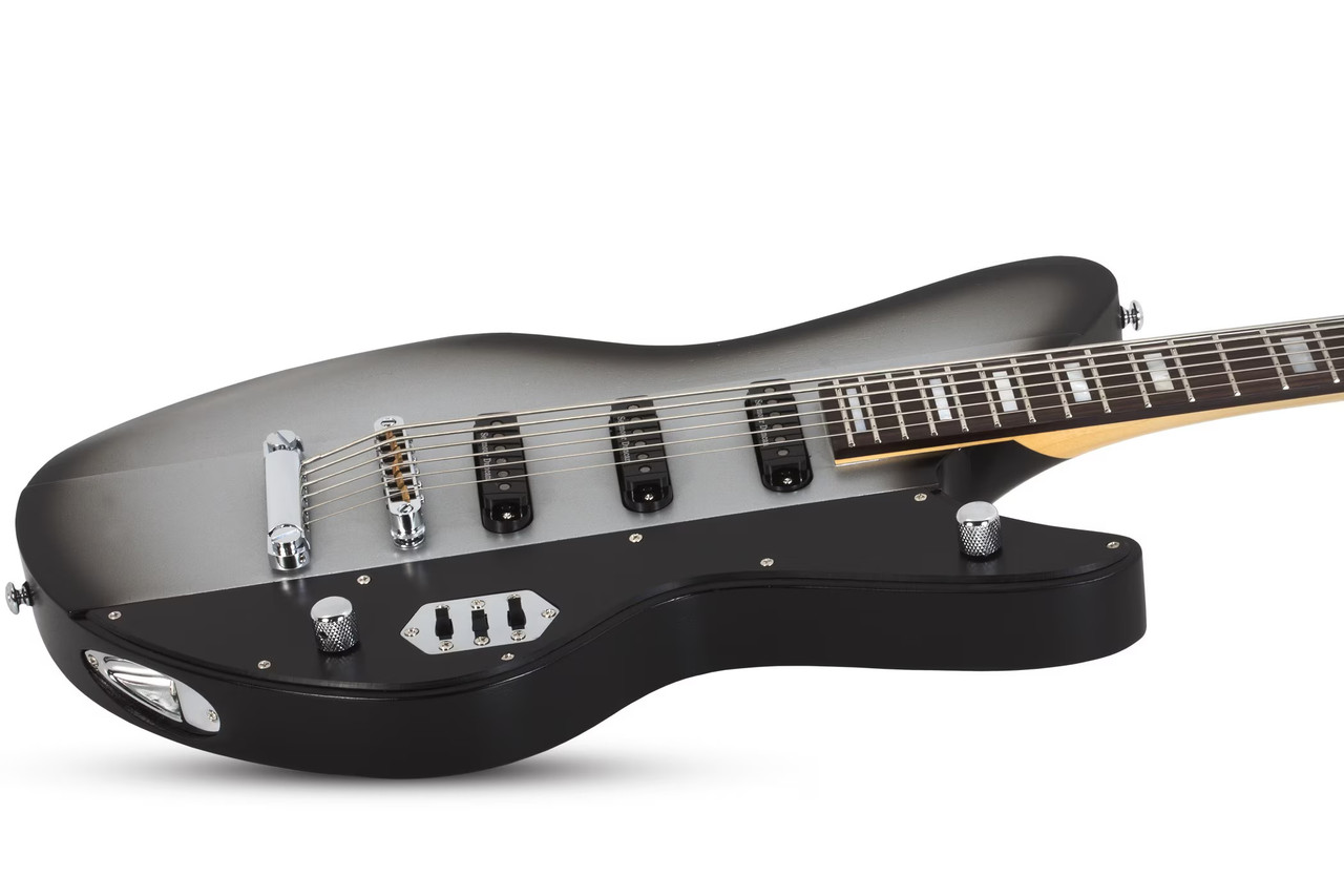 Schecter Robert Smith UltraCure VI Electric Guitar - Silver Burst Pearl (363) | Musician Madness