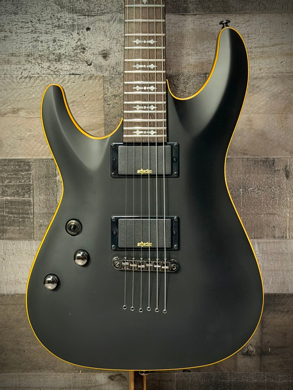 Schecter Demon-6 LH, Demon-6 LH Satin Black, (3665), Schecter electric guitar, metal electric guitar, left handed, Musician Madness