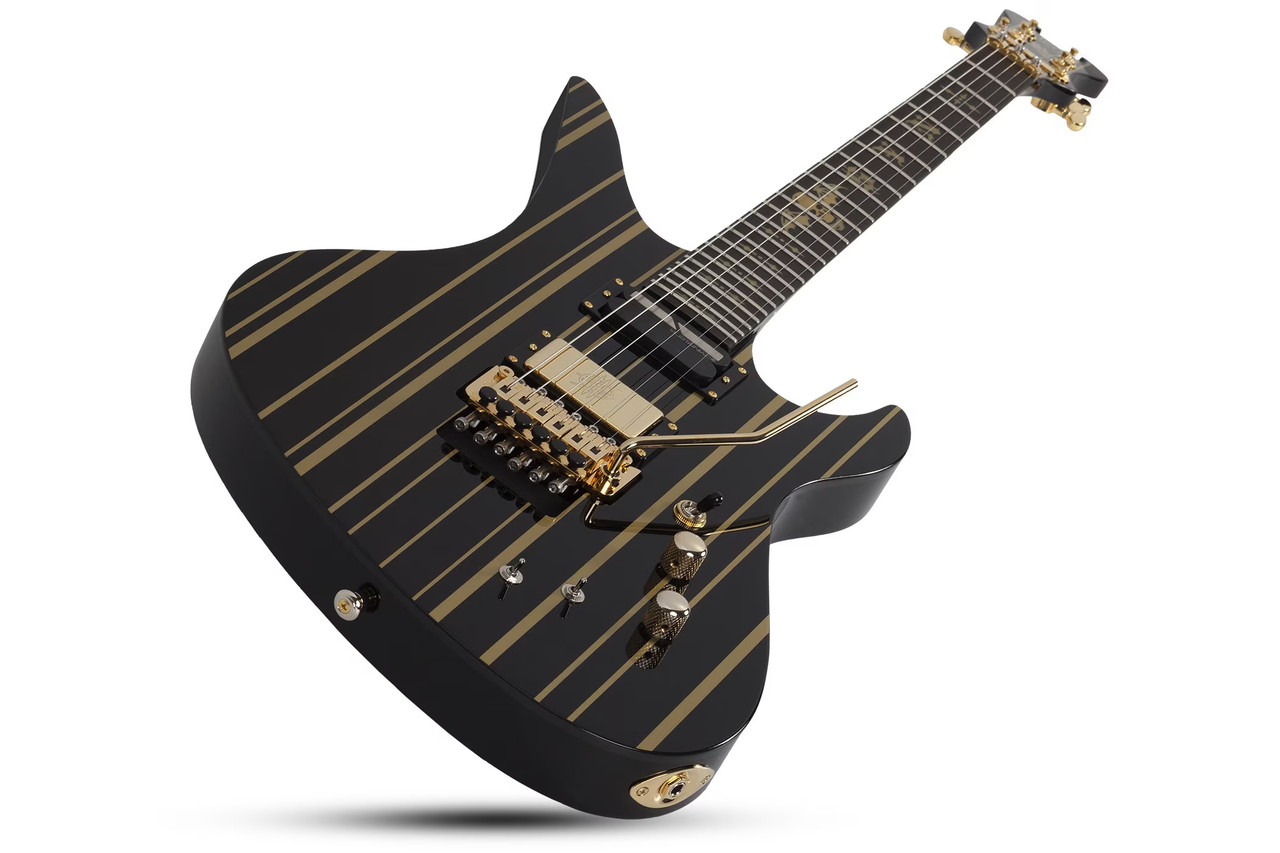 Schecter Synyster Custom-S - Gloss Black with Gold Pinstripes (1742)