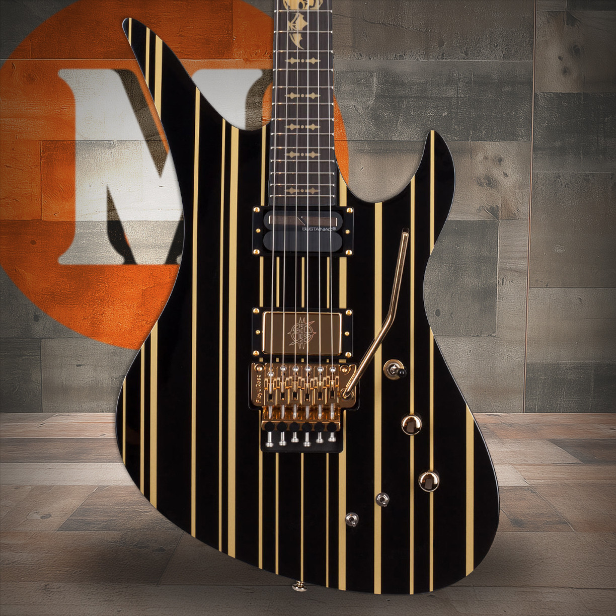 Schecter Synyster Custom-S - Gloss Black with Gold Pinstripes