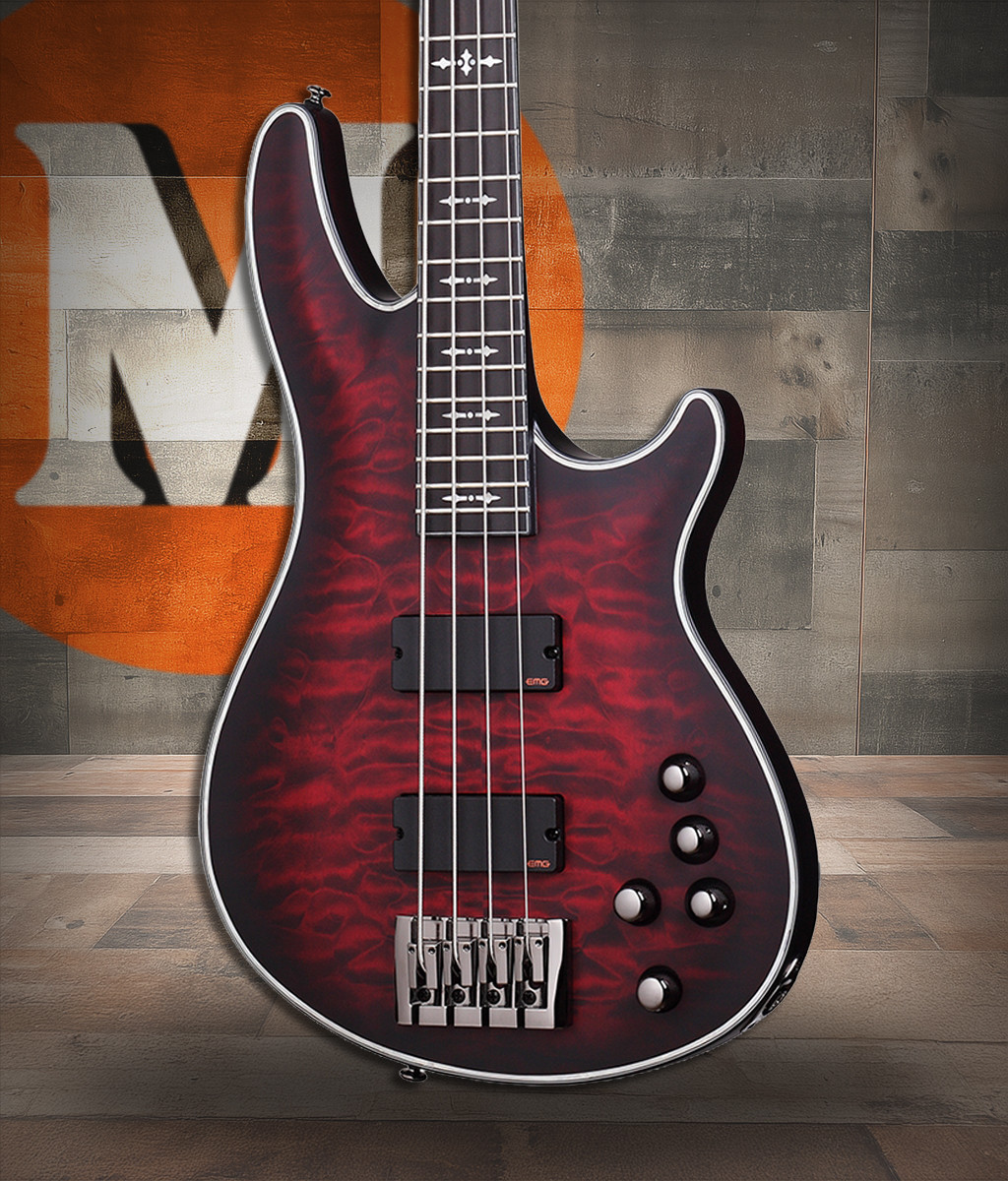 Schecter Hellraiser Extreme-4 - Crimson Red Burst Satin (CRBS) (1910)