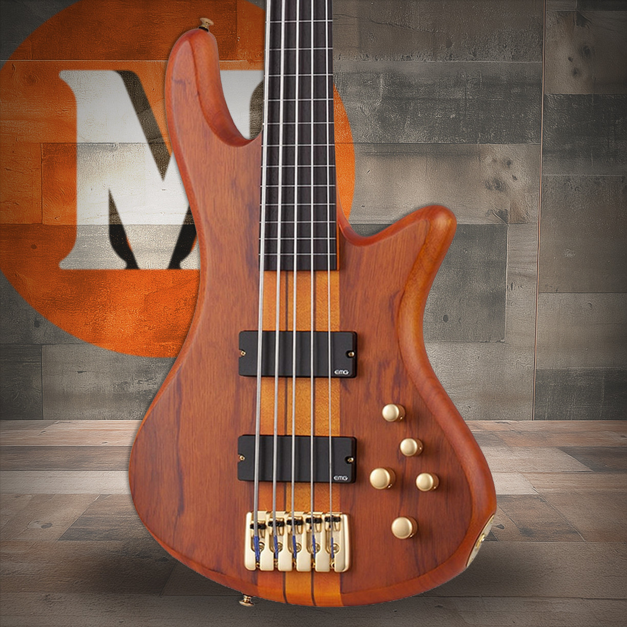 Schecter Stiletto Studio-5 FL Bass Guitar - Honey Satin (2770) | Musician Madness