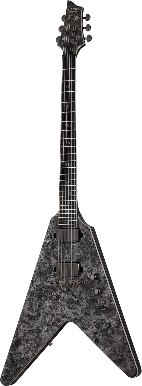 Schecter Juan of the Dead V-1 Electric Guitar - Black Reign (914) | Musician Madness