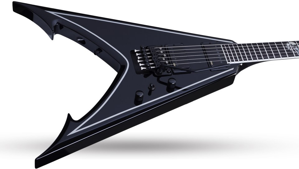 Schecter RavenDark V FR Abbath Signature - Gloss Black with Silver Pinstripes (287)