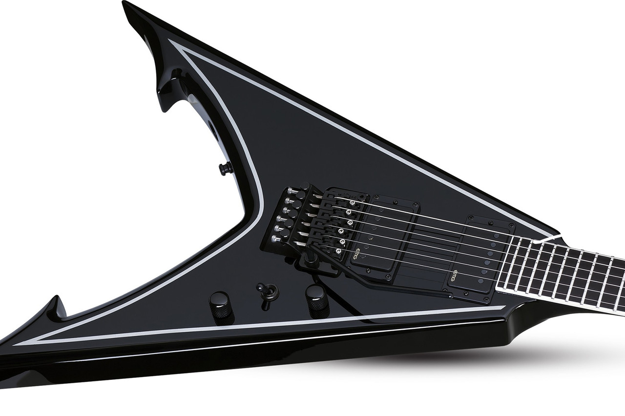 Schecter RavenDark V FR Abbath Signature - Gloss Black with Silver Pinstripes (287)
