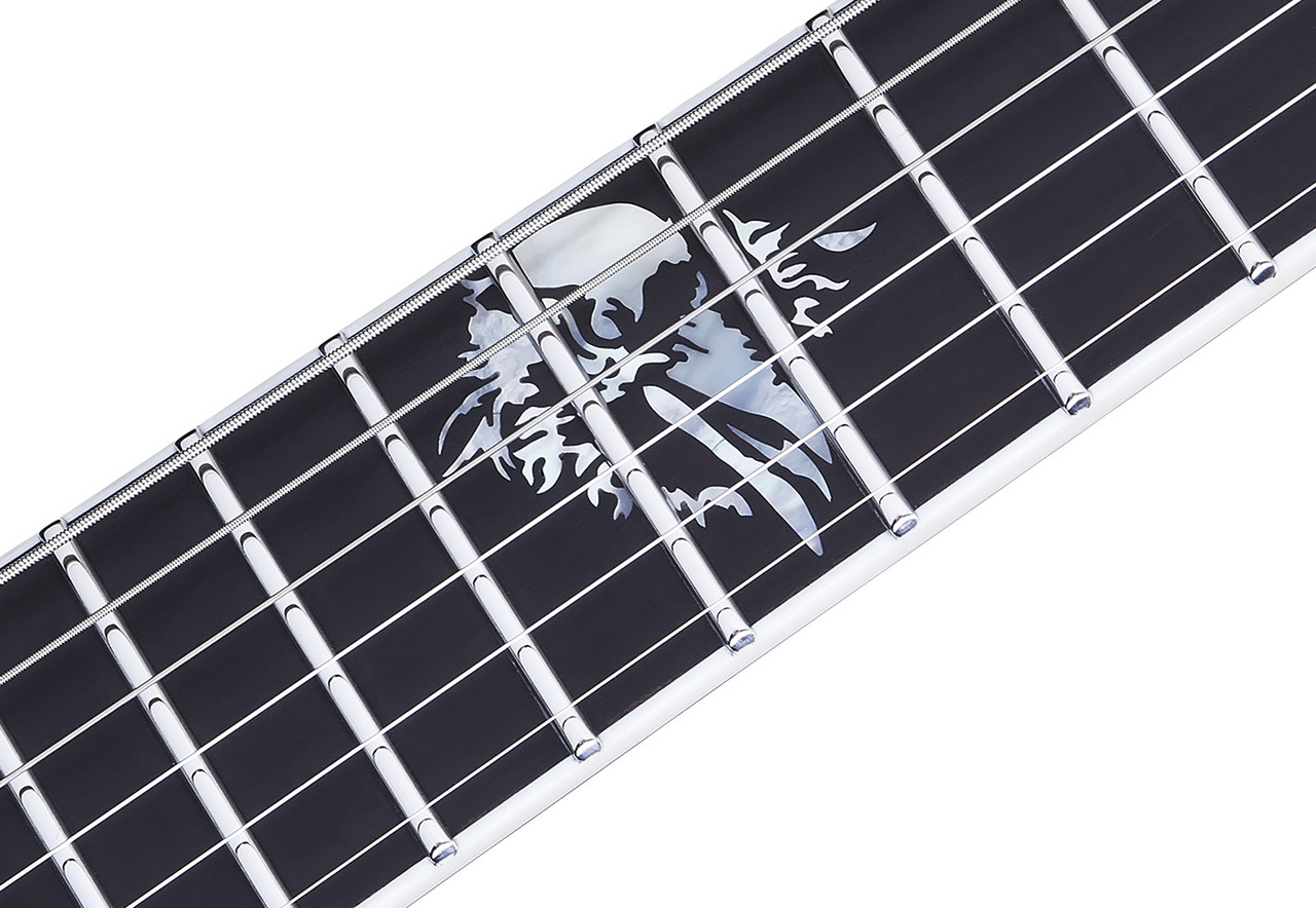 Schecter RavenDark V FR Abbath Signature - Gloss Black with Silver Pinstripes (287)