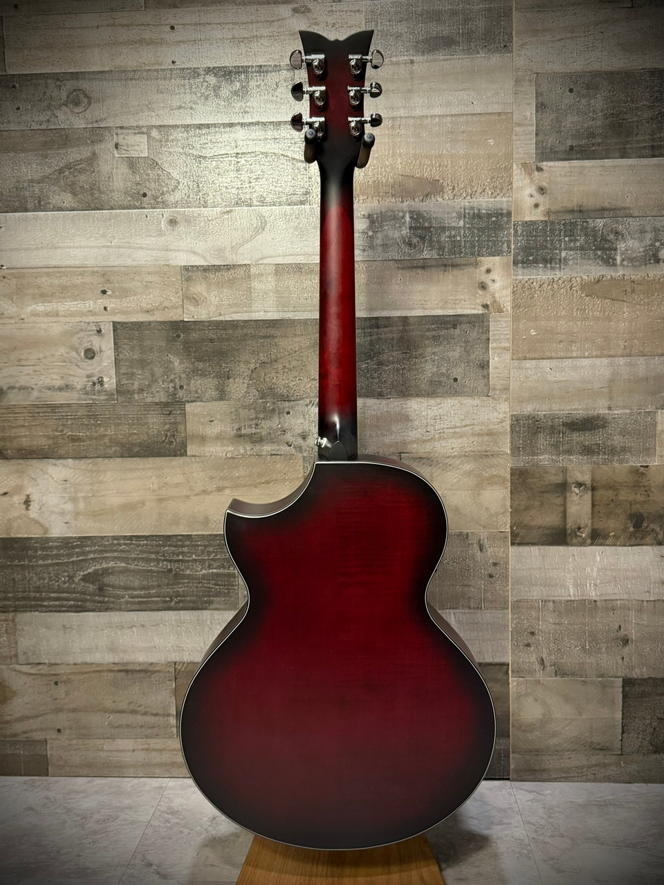 Schecter Orleans Stage Electric Acoustic Guitar - Vampyre Red Burst Satin (VRBS) (3710) | Musician Madness