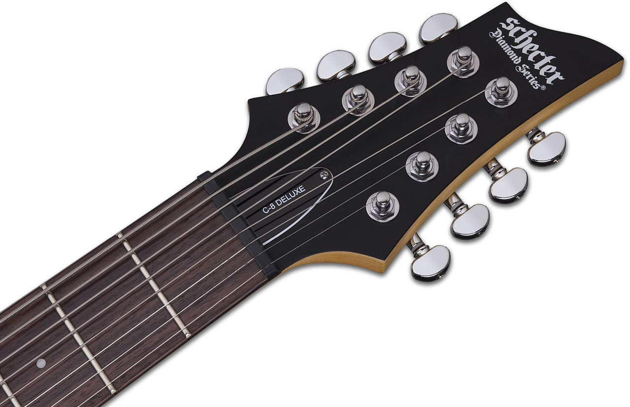 Schecter C-8 Deluxe LH - Satin Black (442) | Musician Madness