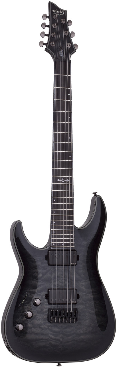 Schecter Hellraiser Hybrid C-7 Left Hand Guitar - Trans Black Burst (1930)