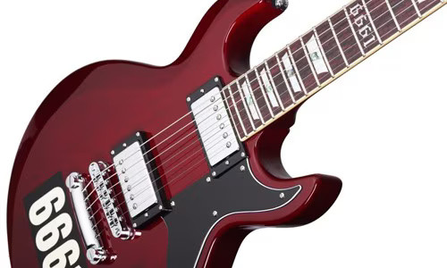 Schecter Zacky Vengeance Custom Reissue LH - See Thru Cherry with 6661 Graphic (27)