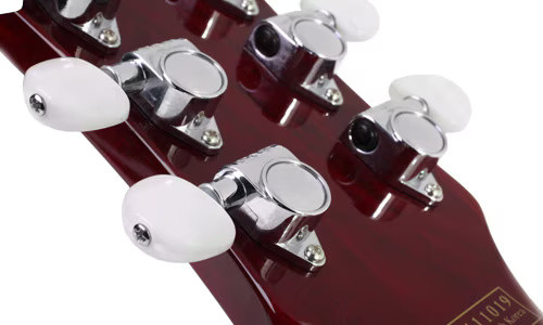 Schecter Zacky Vengeance Custom Reissue LH - See Thru Cherry with 6661 Graphic (27) | Musician Madness