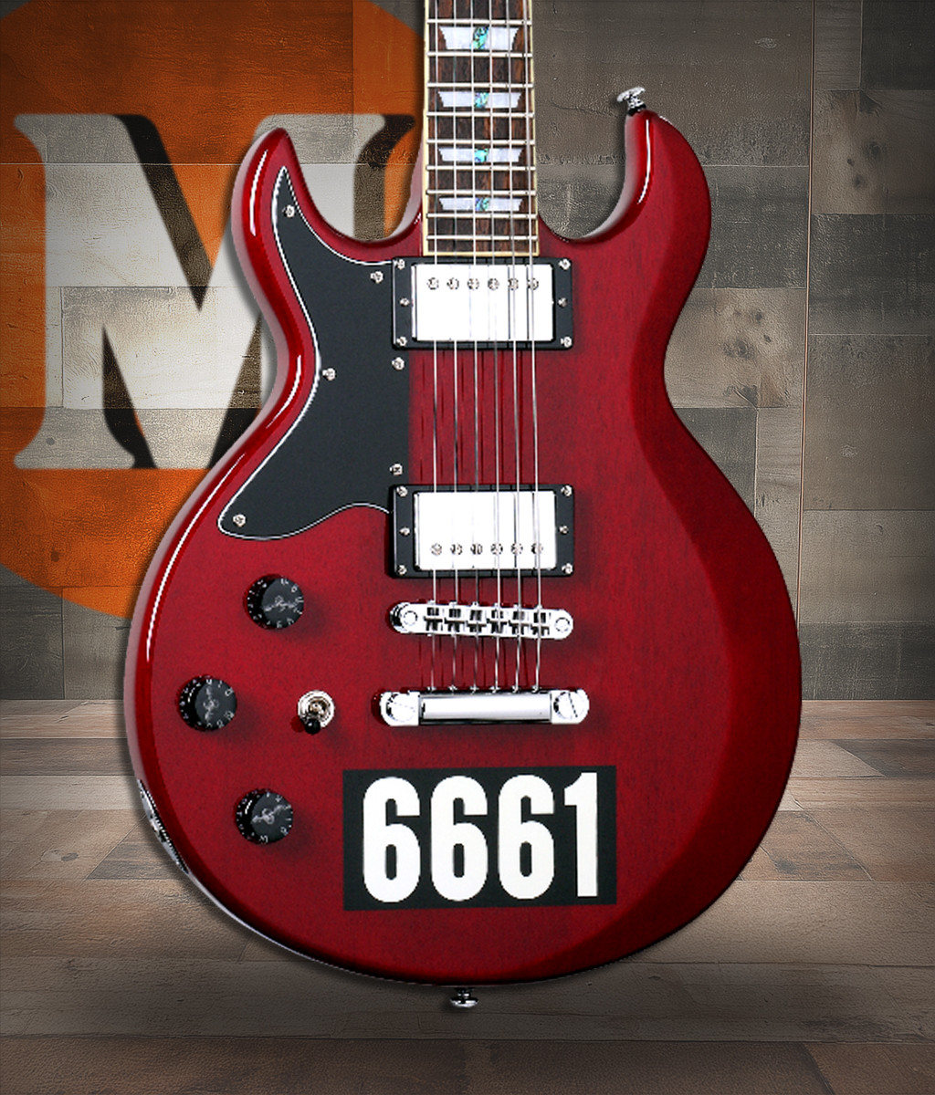Schecter Zacky Vengeance Custom Reissue LH - See Thru Cherry with 6661 Graphic (27) | Musician Madness