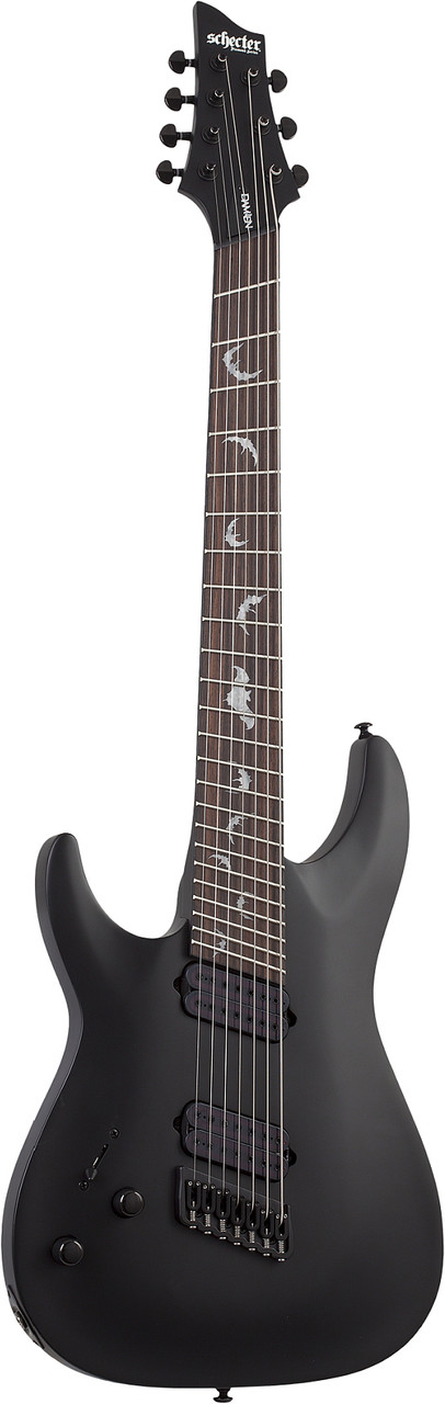 Schecter Damien-7 Multiscale LH - Satin Black (2478) | Musician Madness