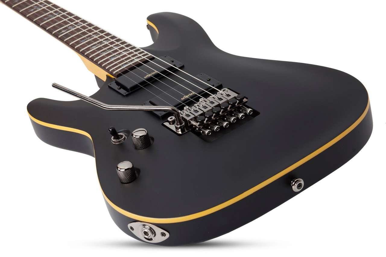 Schecter Demon-6 FR Left Hand Electric Guitar - Satin Black (3666)