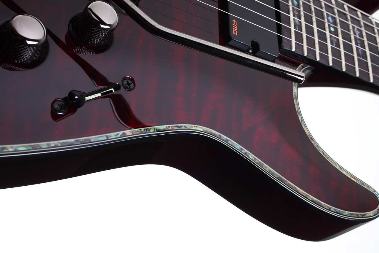 Schecter Hellraiser C-7 FR Left Hand Electric Guitar - Black Cherry (1832)
