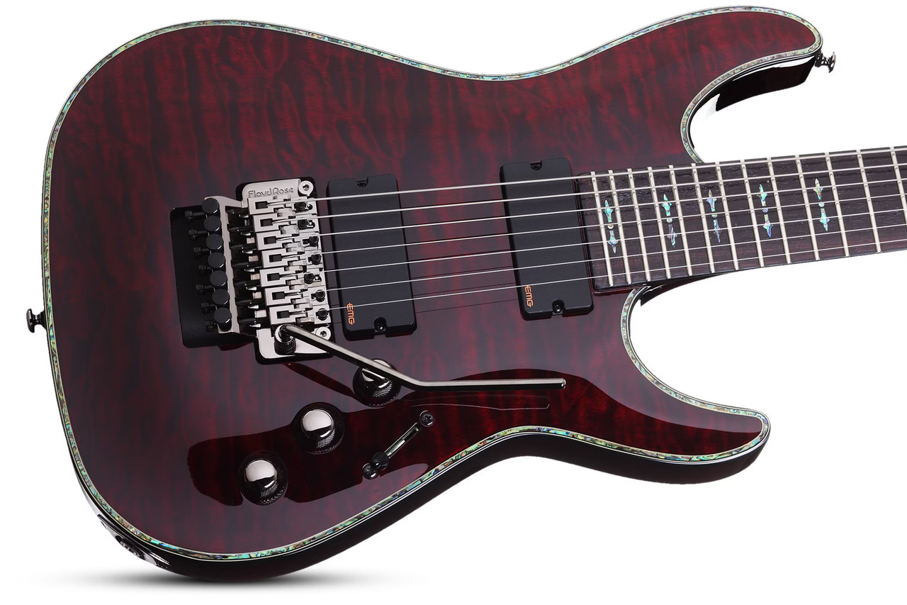 Schecter Hellraiser C-7 FR Left Hand Electric Guitar - Black Cherry (1832) | Musician Madness