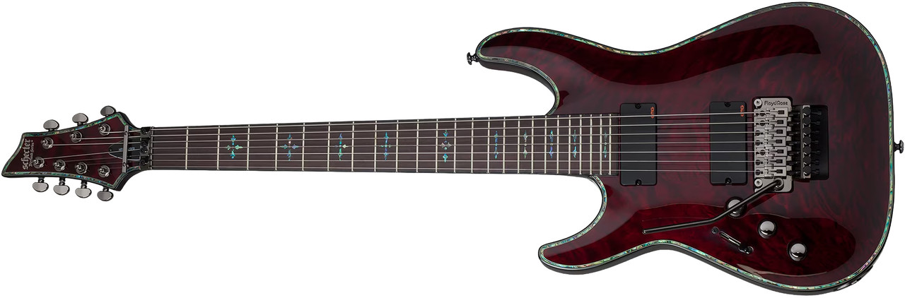 Schecter Hellraiser C-7 FR Left Hand Electric Guitar - Black Cherry (1832)