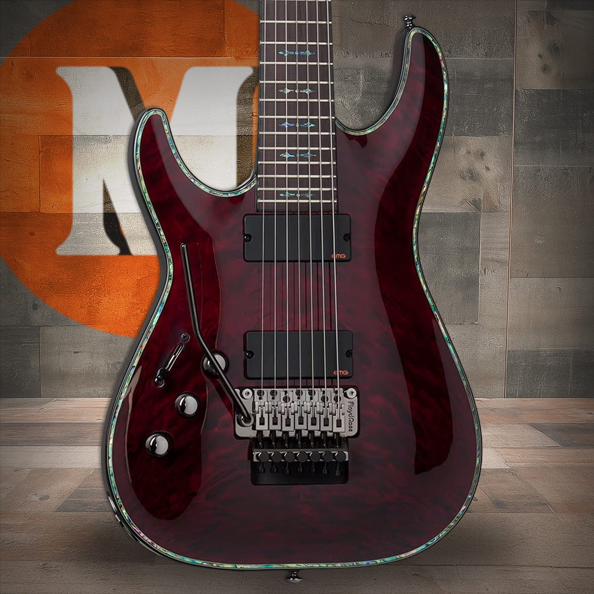 Schecter Hellraiser C-7 FR Left Hand Electric Guitar - Black Cherry (1832)