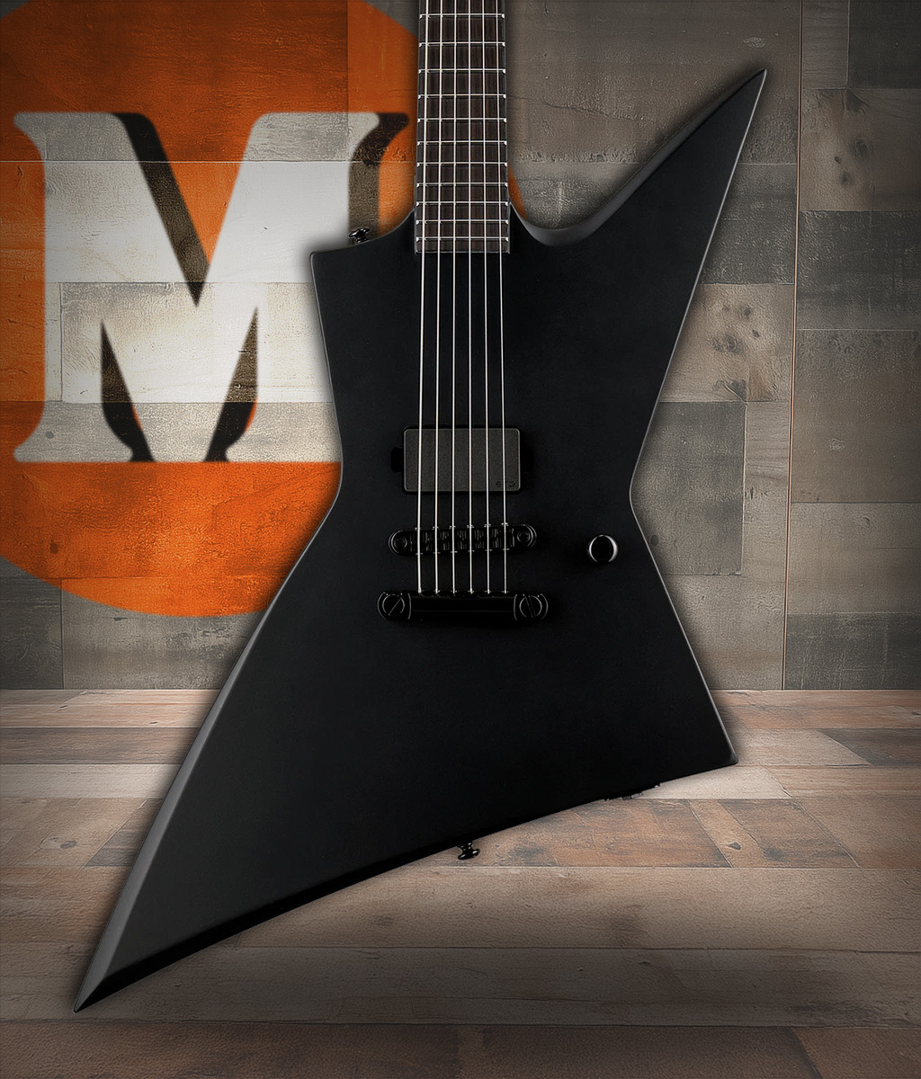 ESP EX Black Metal Electric Guitar – Black Satin