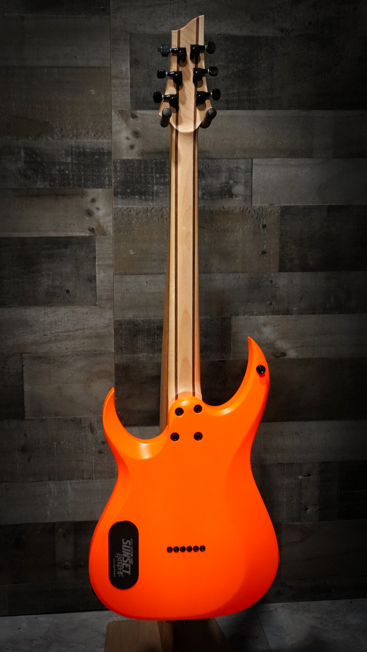 Schecter USA Sunset Extreme Neon Electric Guitar – Neon Orange