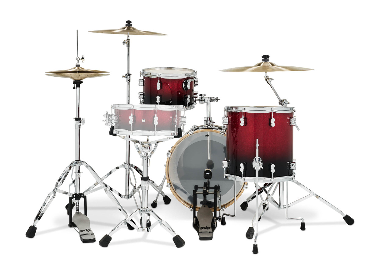 PDP Concept Maple - Red/Black Fade, Chrome Hardware Bop (PDCM18BPRB)