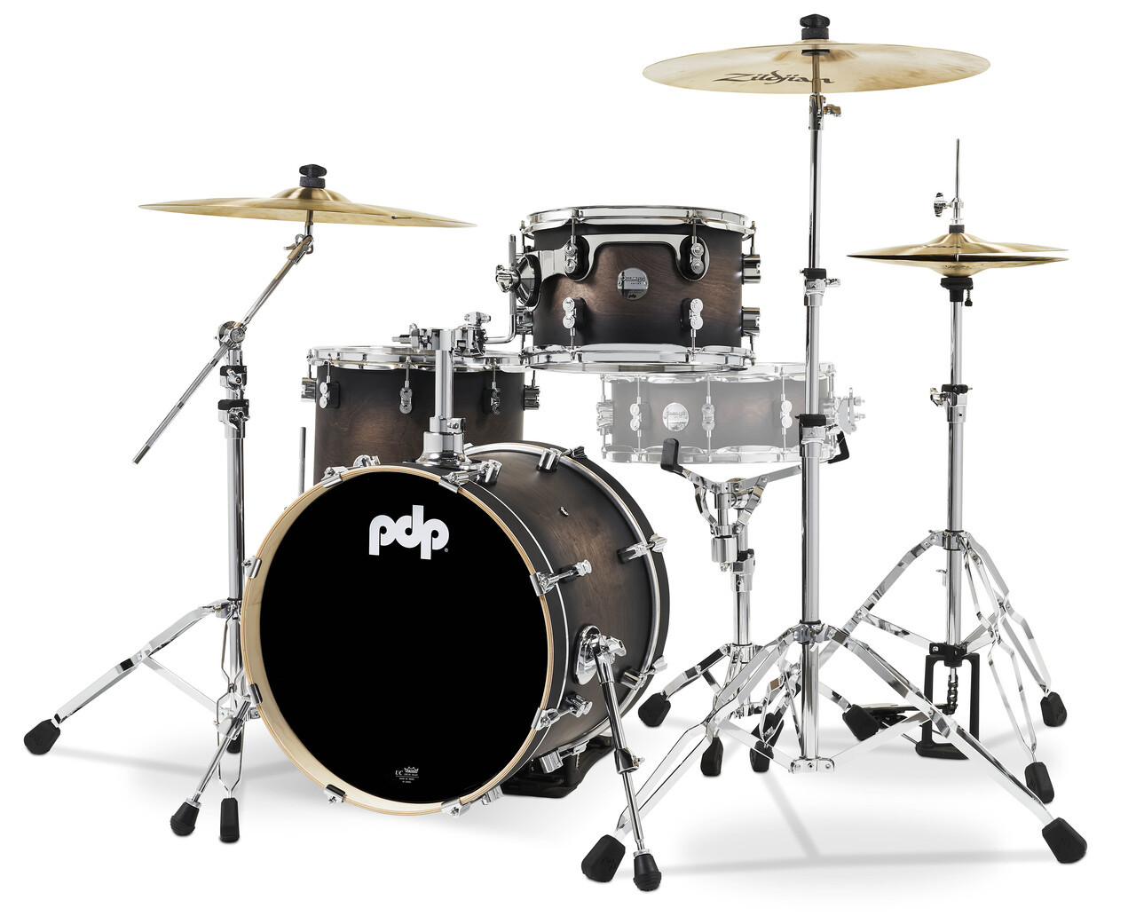 PDP Concept Maple - Charcoal Burst, Chrome Hardware Bop (PDCM18BPSCB) | Musician Madness