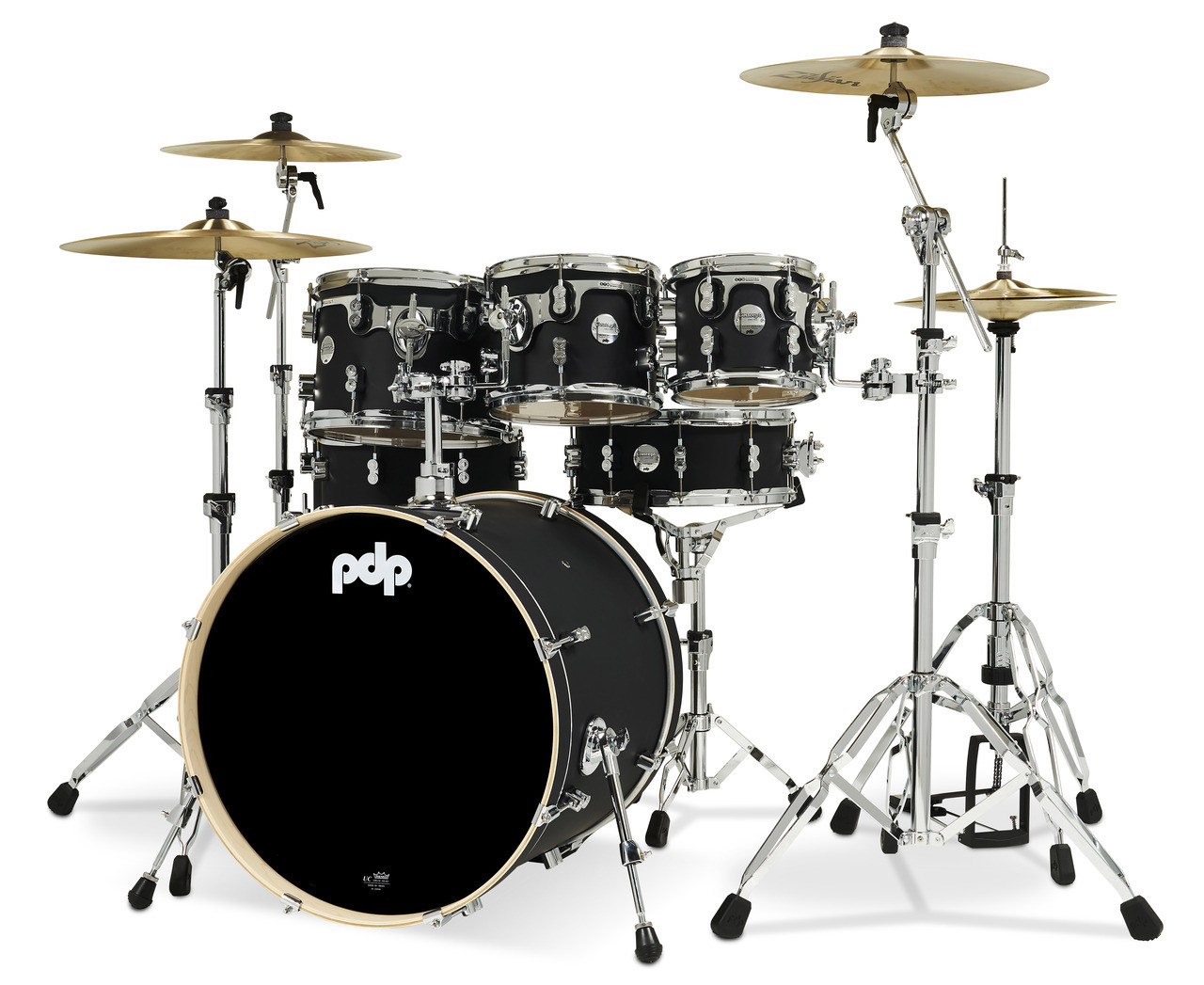 PDP Concept Maple - Satin Black, Chrome Hardware 7 Piece (PDCM2217BK) | Musician Madness