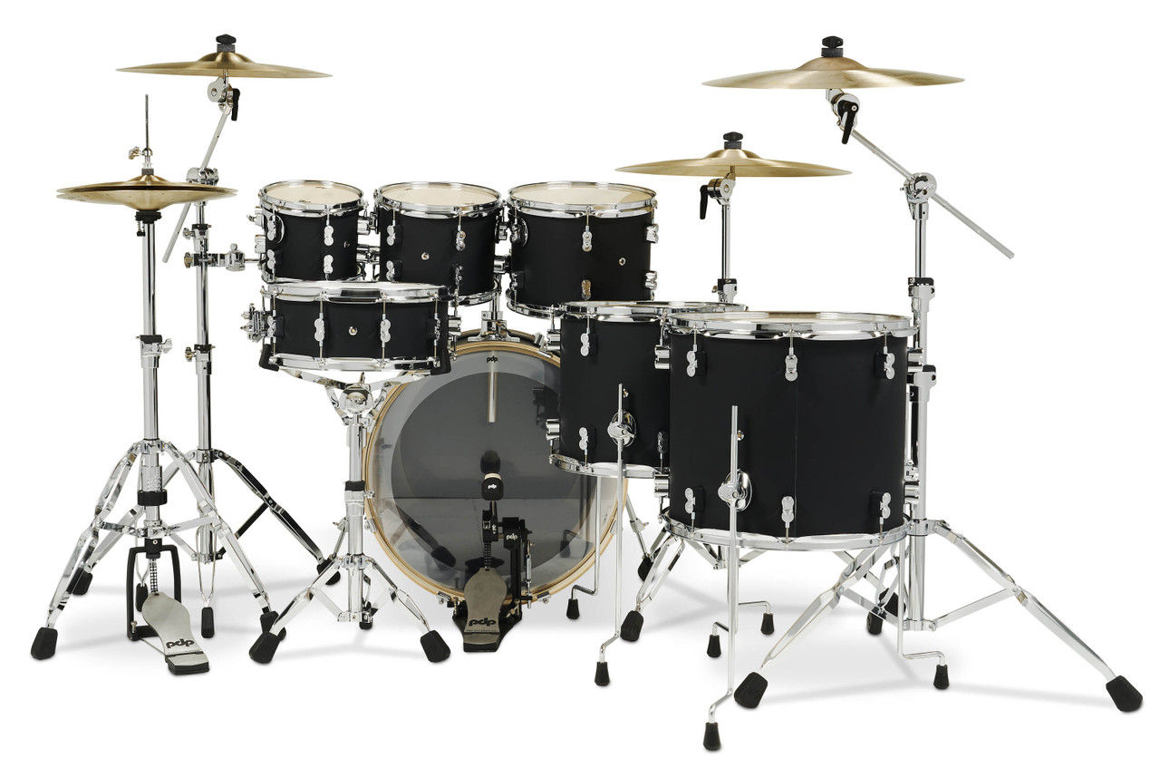 PDP Concept Maple - Satin Black, Chrome Hardware 7 Piece (PDCM2217BK) | Musician Madness