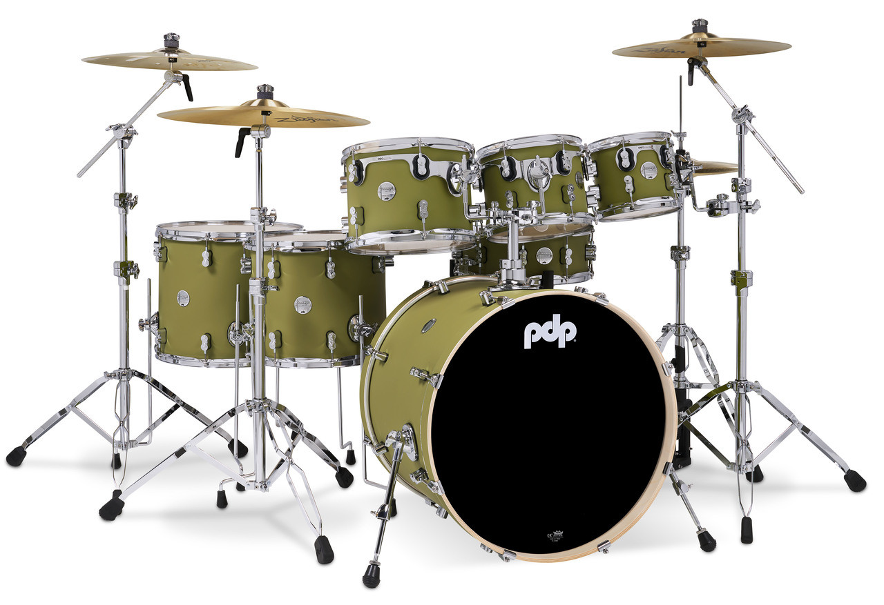 PDP Concept Maple - Satin Olive, Chrome Hardware 7PC (PDCM2217SO) | Musician Madness