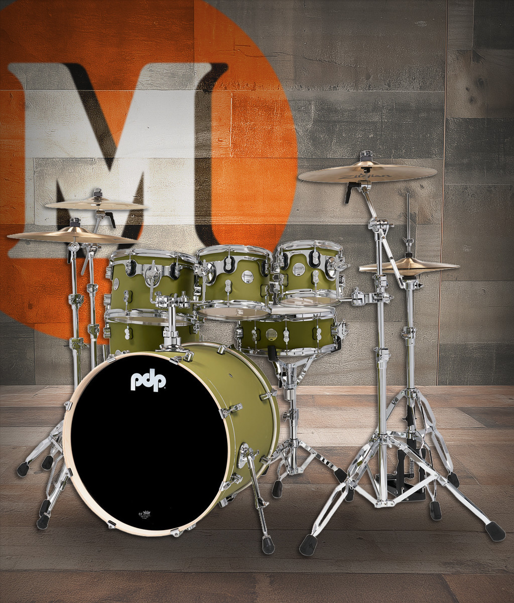 PDP Concept Maple - Satin Olive, Chrome Hardware 7PC (PDCM2217SO) | Musician Madness